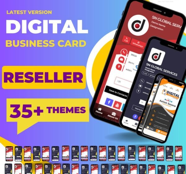 DIGITAL BUSINESS CARD RESELLER 35+ THEMES